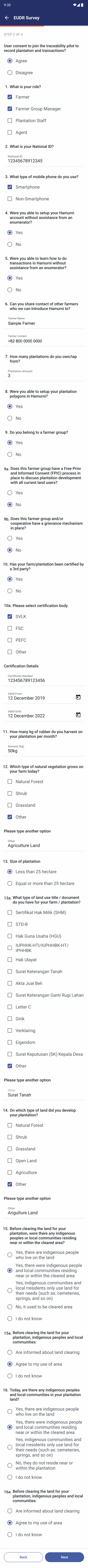 EUDR Survey - Step 2