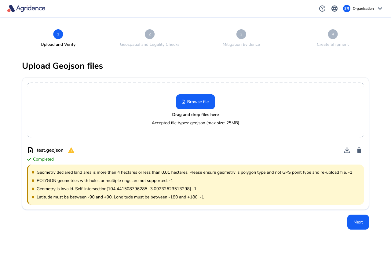 Supplier Portal plot upload