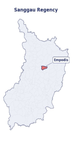 Sanggau Regency map with Empodis village highlighted